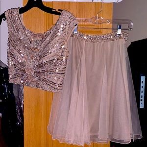 SHAIL K GOLD 2 PIECE HOMECOMING DRESS